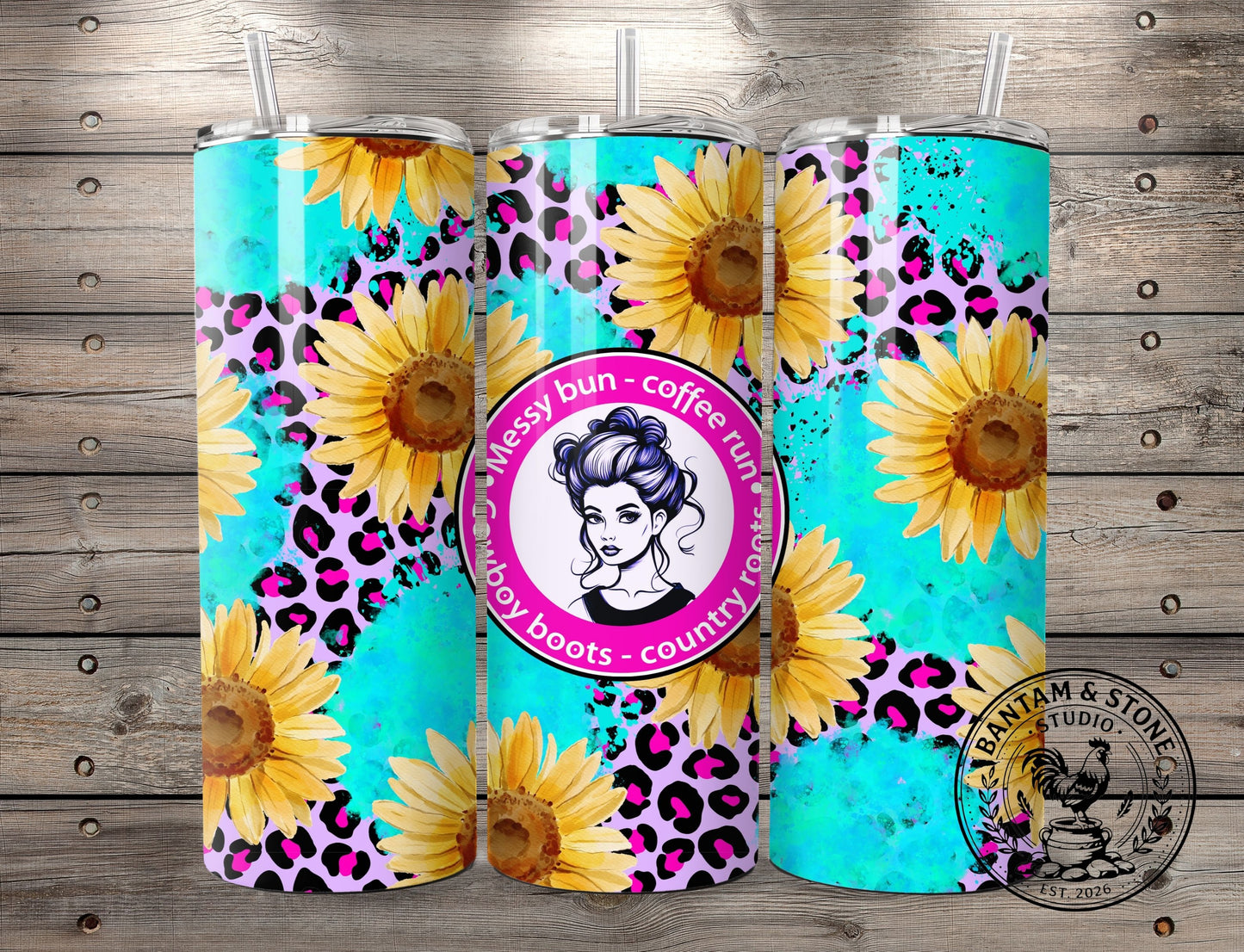 Messy Bun Coffee Run 20 oz Tumbler