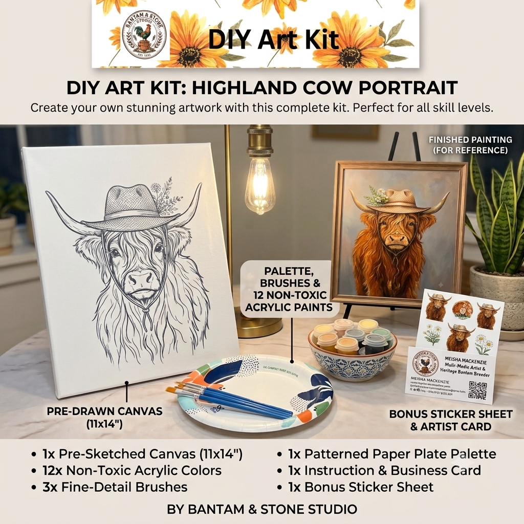 Highland Cow DIY Art Kit