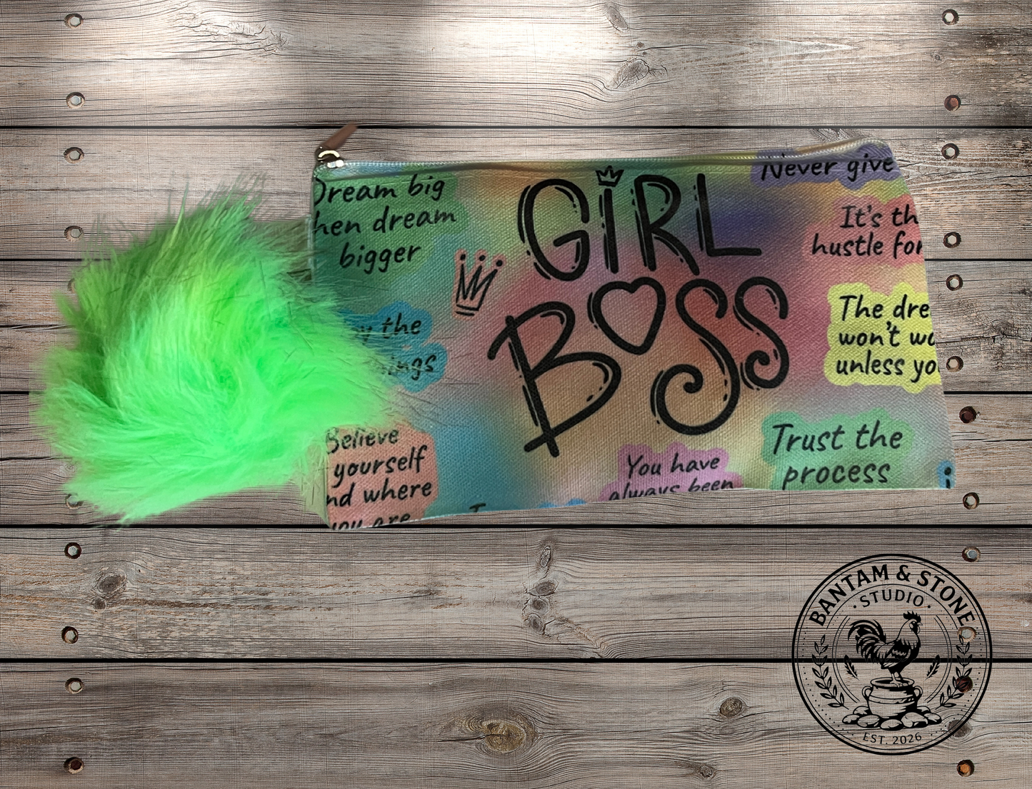 Girl Boss canvas zipper pouch