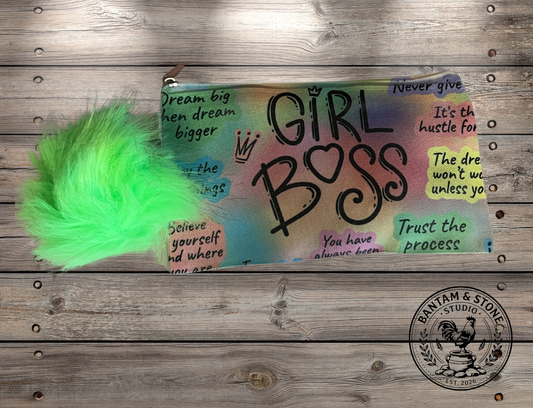 Girl Boss canvas zipper pouch